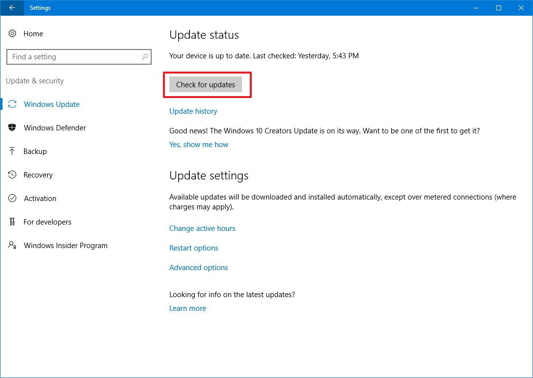 manually download windows 10 updates