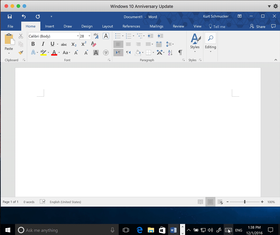 change cursor color in word 2016 windows 10